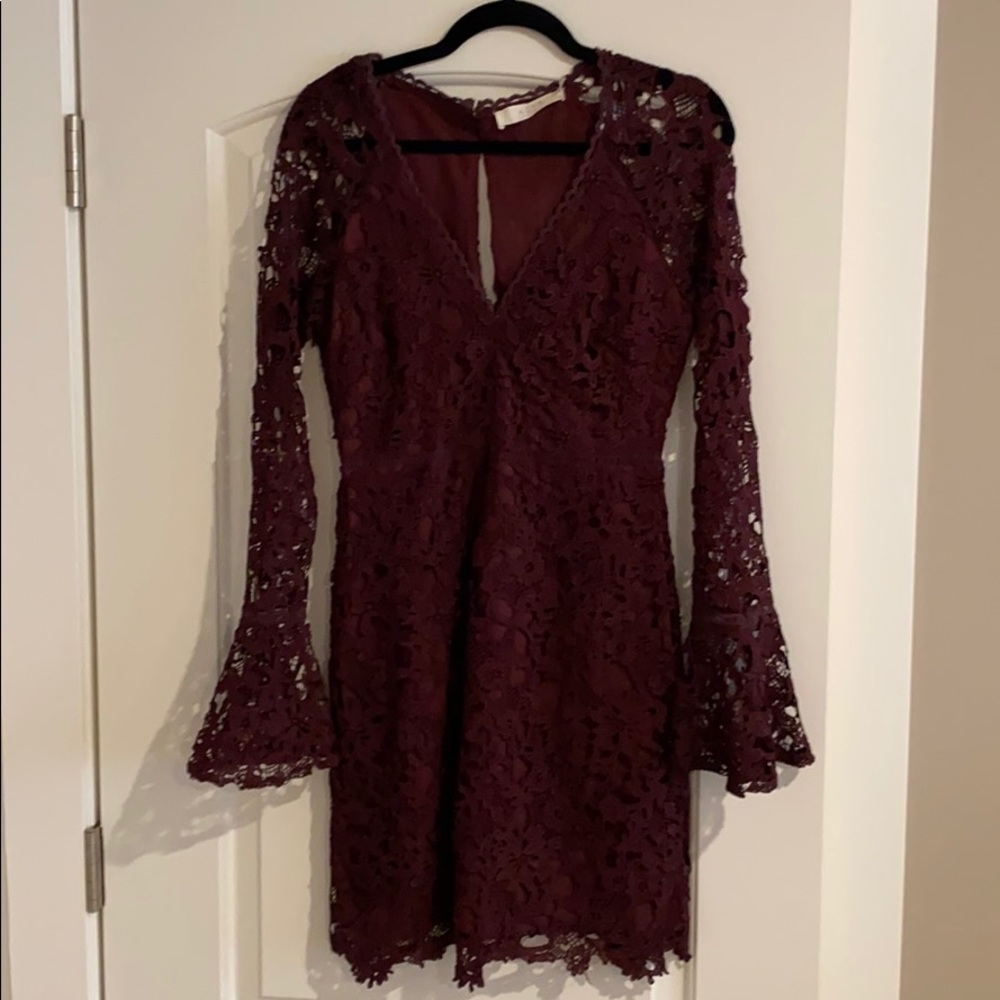 Burgundy lace dress